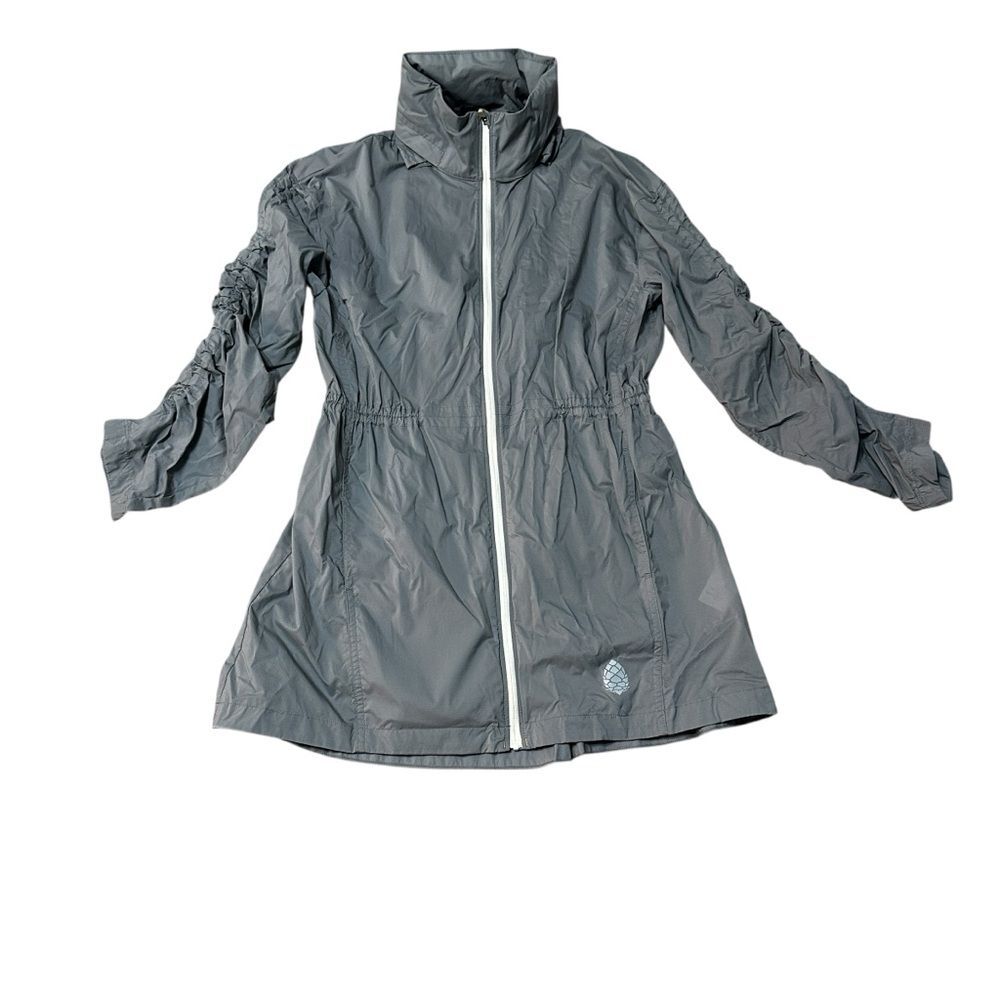 Stio Women’s Gray Lightweight Windbreaker Jacket Medium Ruched Sleeves